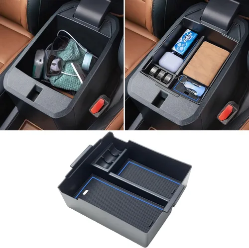 Miniatura 5 de TOPINSTALL Organizador Azul Compatible con Accesorios Ford Maverick 2022-2026, Caja de Almacenamiento para Consola Central de Camioneta Pickup Truck