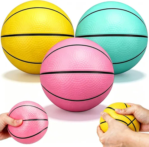 Umnodobn Juego de mini pelotas de baloncesto de espuma de 5 pulgadas para interiores, baloncesto suave y blando de levantamiento lento, pelotas de