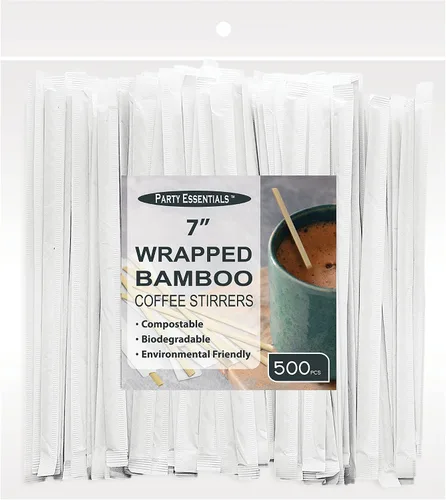 Miniatura 8 de Party Essentials Agitadores de café de bambú de 5.5 pulgadas / palitos para bebidas, 1000 unidades, natural
