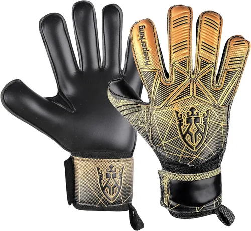 Keeperking - Guantes de portero de fútbol para niños, jóvenes y adultos, palmas de agarre fuerte de látex con espinas removibles para la protección