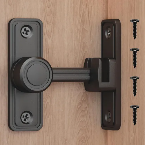 Miniatura 7 de Pestillo de Privacidad para Puerta de Granero, Cerradura Corredera de 90°/180°, Aleación de Zinc, Montaje con Adhesivo o Tornillos