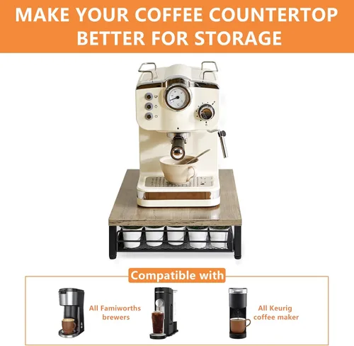 Miniatura 4 de IBUYKE Soporte de Cajón para Cápsulas de Café para K Cup, Organizador de Almacenamiento de Cápsulas con Capacidad para 35, Cajón de Almacenamiento