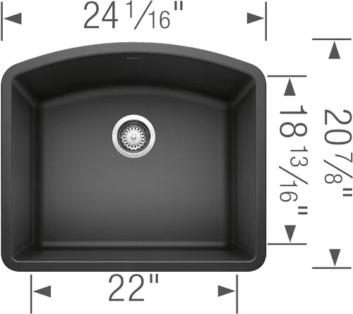 Miniatura 2 de BLANCO, Antracita 440174 DIAMOND SILGRANIT - Fregadero de cocina de un solo tazón