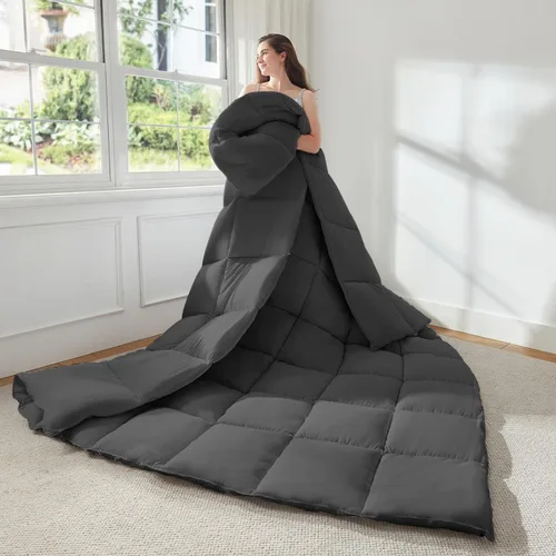 Miniatura 3 de STWIENER Edredón suave súper King de 120 x 98 pulgadas, relleno de edredón alternativo acolchado extra grande, 8 pestañas en las esquinas para todas