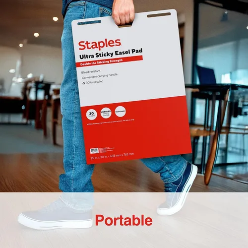 Miniatura 7 de STAPLES Almohadilla de caballete de pared ultra adhesiva, 25 x 30 pulgadas, 20 hojas/bloc, 3 almohadillas/paquete