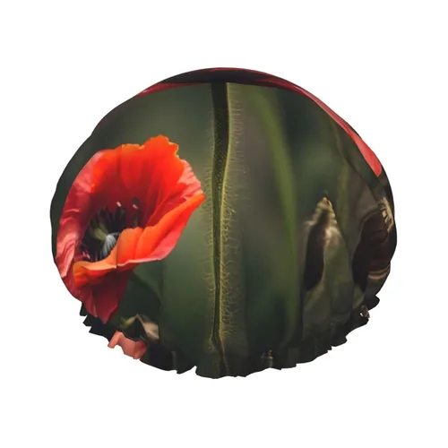 Miniatura 23 de Gorro de ducha reutilizable con estampado de cerdo rosa para mujer, doble capa impermeable, gorro de baño de secado rápido