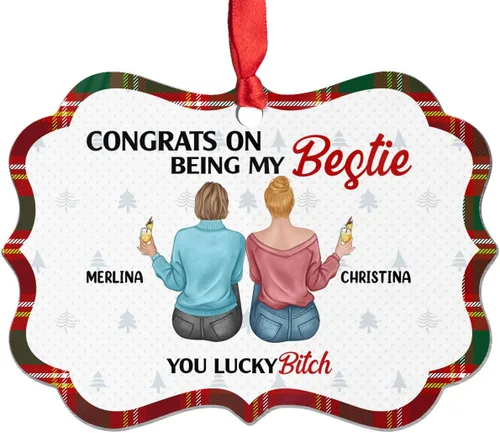 Miniatura 12 de Ideas de regalos para mejores amigos, felicitaciones por ser mi Bettie You Lucky, adorno de Navidad personalizado, regalos para mejores amigos
