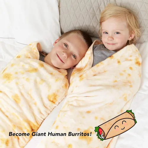 Miniatura 5 de SILUI Manta de burrito de tortilla, regalos de elefante blanco para niños, cosas útiles para bebés, manta divertida y novedosa para recién nacidos