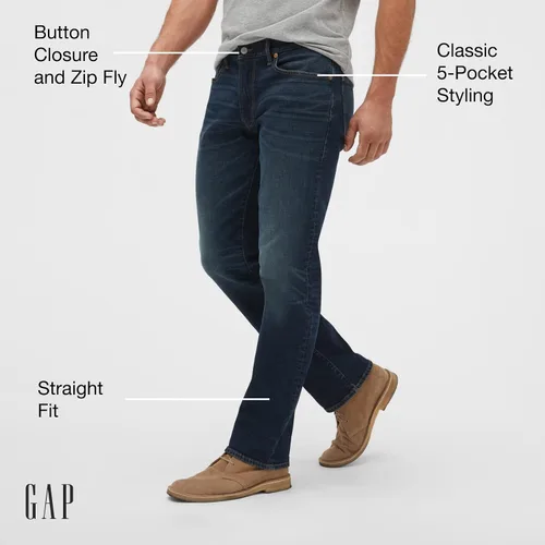 Miniatura 3 de GAP Men's Straight Fit Denim Jeans