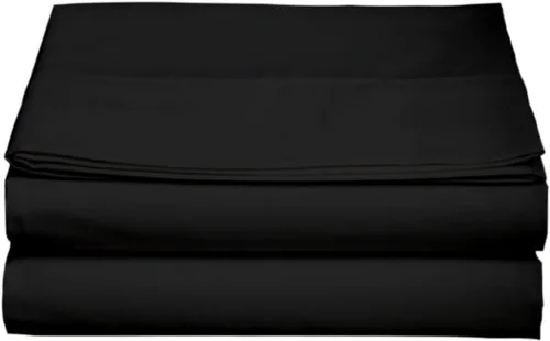 Kamas - Sábana encimera de gran tamaño, 100% algodón egipcio, tejido satinado de 1000 hilos para una sensación suave y sedosa, se ajusta Negro
