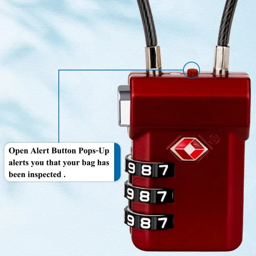 Miniatura 5 de SURE LOCK Cerraduras de equipaje aprobadas por la TSA, alerta abierta, diales de fácil lectura, cerraduras de equipaje de viaje para maleta