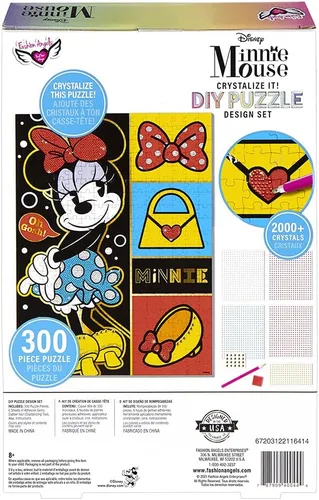 Miniatura 4 de Fashion Angels Disney Minnie Mouse Crystalize It! Kit de rompecabezas de bricolaje codificado por colores con más de 2000 gemas de diamante