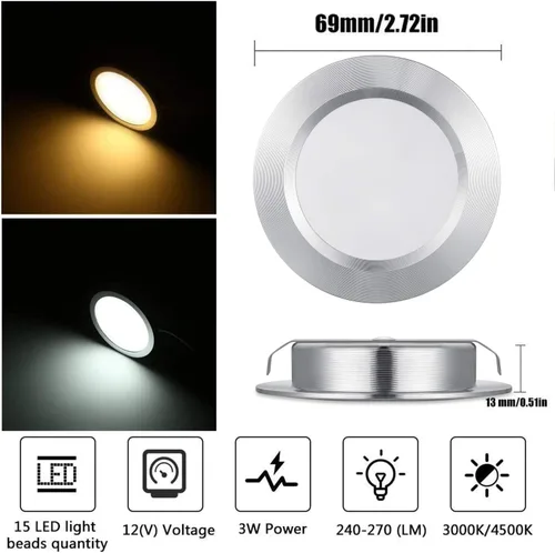 Miniatura 3 de Luz LED de 12 voltios para caravana Day-2 para lancha, remolque, cámper, luz diurna