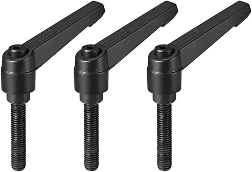 Miniatura 9 de uxcell M8 x 0.591 in mango ajustable palanca de sujeción rosca botón trinquete macho roscado perillas de bloqueo de tornillo giratorio perno