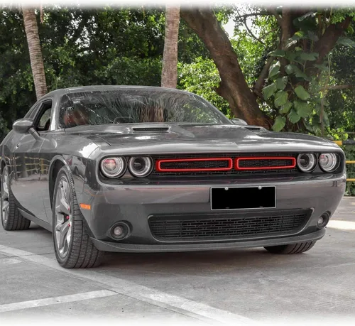 Miniatura 5 de Voodonala para insertos de rejilla delantera Challenger para accesorios Dodge Challenger 2015-2022, ABS rojo 2 piezas