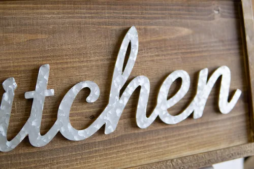 Miniatura 6 de Ebros Gift Placa de pared de madera y metal galvanizado para cocina, letrero para decoración del hogar, comedor, fiesta, anfitrión, 24 x 12 pulgadas
