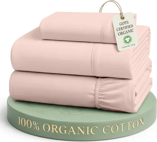 Miniatura 46 de Lane Linen Sábanas de cama tamaño Queen, juego de sábanas 100 % algodón orgánico, sábanas refrescantes suaves tamaño Queen, juego de sábanas Queen