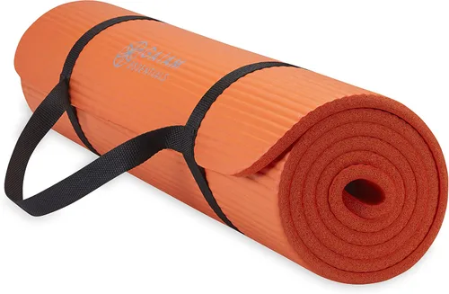 Miniatura 13 de Gaiam Essentials - Alfombrilla de yoga y pilates, fitness y ejercicio de 2/5 pulgadas de grosor (0.394 in) con correa de transporte fácil de Balsam