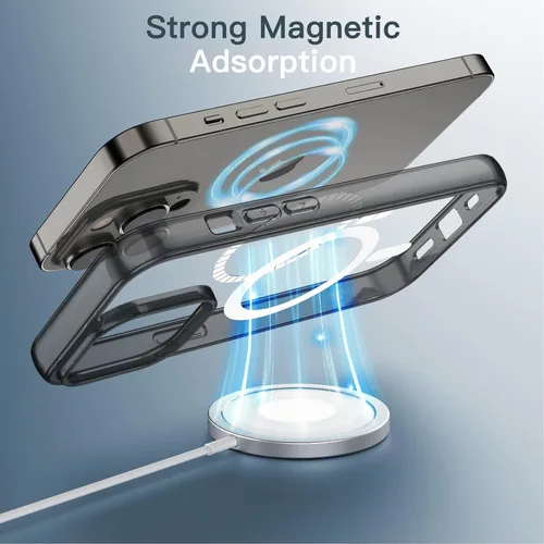 Miniatura 3 de JETech Funda magnética para iPhone 13 Pro Max de 6.7 pulgadas, compatible con carga inalámbrica MagSafe, a prueba de golpes, parte trasera Negro