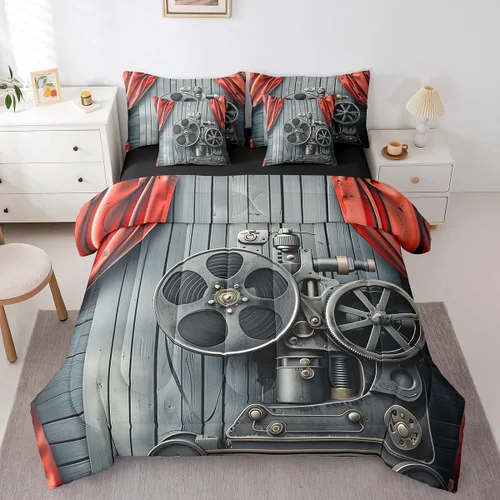 Miniatura 18 de Piano Music 7pcs Comforter King,Musical Notes Bedding Set Kids Girls Boys Teens Room Decor,Retro Graffiti Grey Gold Music Lover Bed in a Multi 11