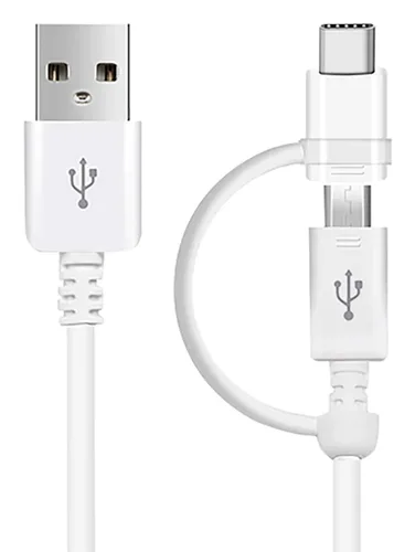 Cable de datos USB de 5 A completo funciona para DJI Osmo Action con adaptador MicroUSB y USB tipo C para velocidades de carga rápida dual Blanco