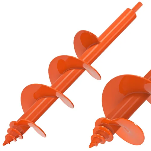 Miniatura 20 de Insaga Broca de taladro de 1.6 x 9 pulgadas para plantar, taladro de tierra en espiral de 0.098 in de grosor para excavador de agujeros de poste