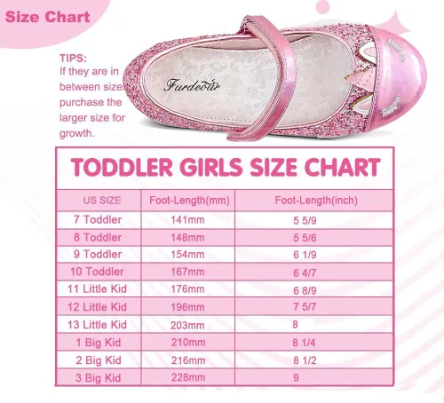 Miniatura 6 de Furdeour Girls Dress Shoes Mary Jane Flower Wedding Party Bridesmaids Shoes Glitter Princess Ballet Flats for Kid Toddler