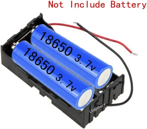 Miniatura 4 de Soporte para batería 18650, 4 piezas, 2 ranuras x 3.7 V, caja de almacenamiento de batería DIY, en paralelo caja de baterías de plástico negro