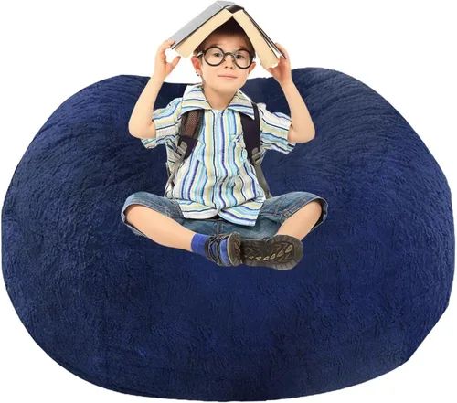 Miniatura 75 de BCU Funda para Silla Puf Ultra Suave Esponjosa de Piel Sintética Falsa Funda para Puf de Felpa Funda para Sillas de Sala de Estar para Adultos