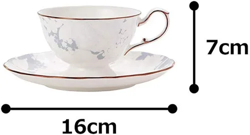 Miniatura 7 de Narumi 52187-6792 - Plato de taza, color rosa blanco, 7.3 onzas líquidas (210 cc), azul, patrón floral, elegante, elegante, regalo, té, café, caja