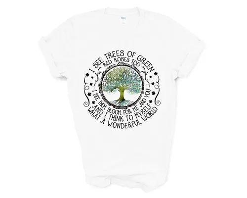 Miniatura 2 de I See Trees Of Green Red Roses Too Shirt, What A Wonderful World Tee, Poetic Sayings, Earth Day, Nature Lovers Gift, Plant Mom T-Shirt, Long Sleeve