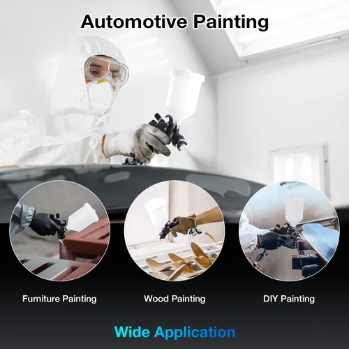 Miniatura 2 de YUZES HVLP Kit de pistola pulverizadora con 4 boquillas de 1.4/1.7/2.0/0.098 in - Pistola de pintura profesional para imprimación de automóvil, capa