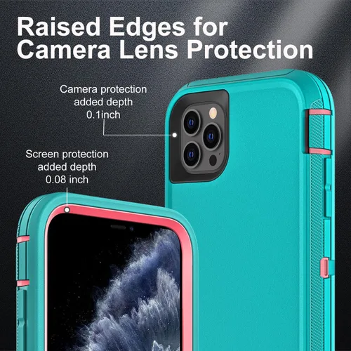 Miniatura 3 de YKHJKLEC para iPhone 11 Pro Max, funda de grado militar 3 en 1 resistente a prueba de golpes/caídas/polvo con 2 piezas de protector de pantalla