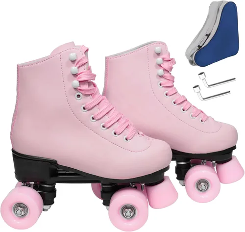 Miniatura 10 de Wiwiy Patines de Rodillo para Mujeres y Hombres - Cuatro Patines de Cuatro Ruedas Brillantes Ajustables
