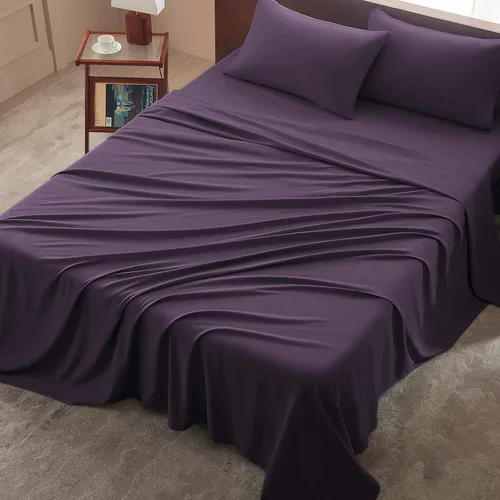 Miniatura 17 de Juego de sábanas de 4 piezas tamaño Twin - Juego de sábanas cómodas, transpirables y refrescantes, suaves y sin arrugas, bolsillos profundos, ajuste