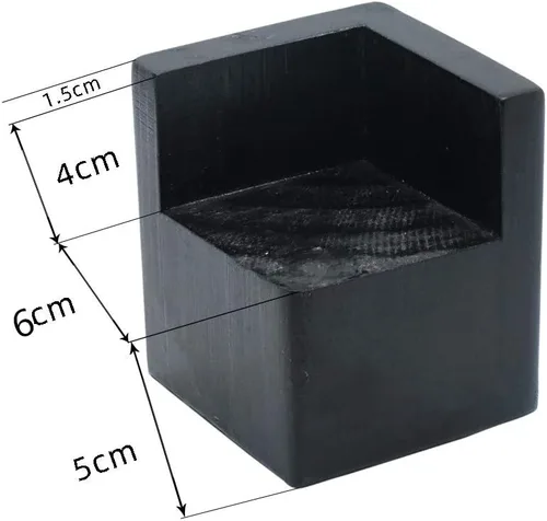 Miniatura 5 de Juego de 4 elevadores cuadrados de madera de 2 pulgadas para sofá, silla, patas de mesa, te ayudan a almacenar debajo de la cama (negro)