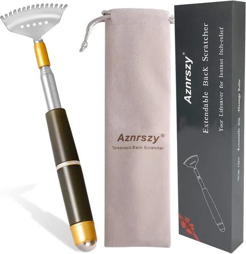 Miniatura 6 de Rascador de espalda, largo rascador de espalda extensible para mujeres, hombres y adultos, garra resistente/mango antideslizante/rodillo de masaje