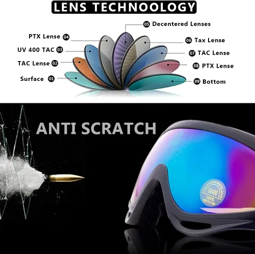 Miniatura 2 de Peicees Paquete de 4 gafas de esquí para mujeres, hombres, niños, deportes de nieve, motocicleta, snowboard