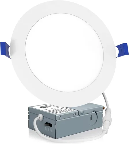Meconard Paquete de 1 lámpara LED empotrable de techo de 6 pulgadas, 2700 K/3000 K/3500 K/4000 K/5000 K seleccionable, regulable 12 W = 110 W, 1050