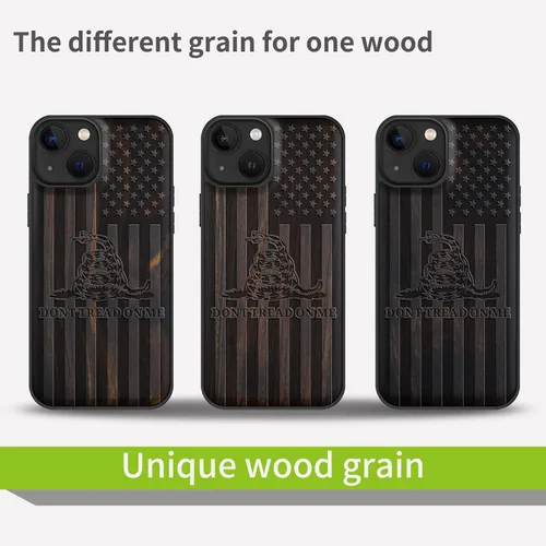 Miniatura 7 de Carveit Funda magnética de madera para iPhone 13 [madera natural y TPU suave] Funda protectora de madera única a prueba de golpes compatible