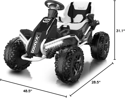Miniatura 7 de ANPABO Juguete de Montar 24V 4x4 para Niños Grandes, Motores 4x200W, 5MPH, Automóvil para Niños con Control Remoto para Padres, Asiento Ancho Blanco