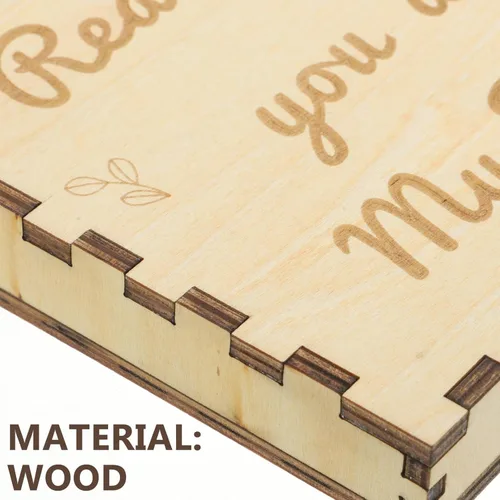Miniatura 6 de VOSAREA 1 juego de caja de madera de la amistad Razones por las que eres caja de madera sin terminar recuerdo con corazón de madera rebanada