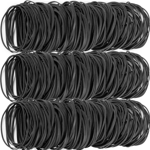 AIWOQI Bandas de goma tamaño #33 Aproximadamente 220 unidades de bandas elásticas negras para suministros de oficina, carpetas de archivos, caja de