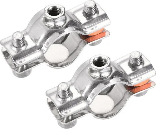 Miniatura 6 de uxcell Soportes de tubería de montaje en techo de pared, abrazadera de soporte de tubo ajustable de acero inoxidable 304 para tubo de 0.591-0.748