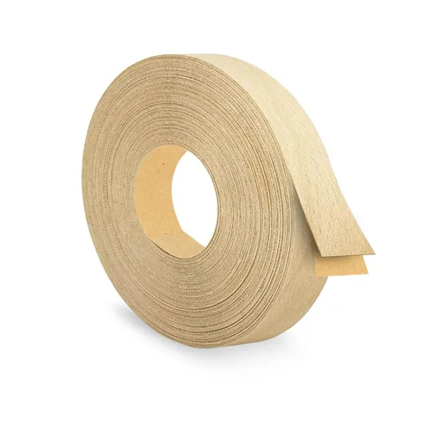Miniatura 13 de Abedul 1 1/2 pulgadas x 25 pies Cinta de chapa de bandas de borde, cinta adhesiva para bordes de revestimiento de borde de moldura de tira de vinilo