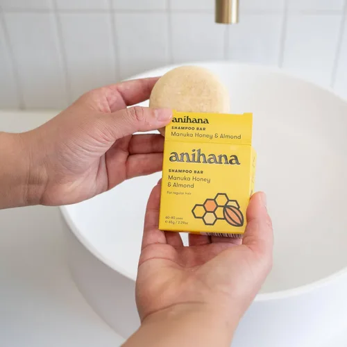Miniatura 7 de ANIHANA Barra de Champú para Cabello Normal Regular Limpio Purificante Aspecto Natural Saludable y Brillo Sin Parabenos Miel de Manuka y Almendra