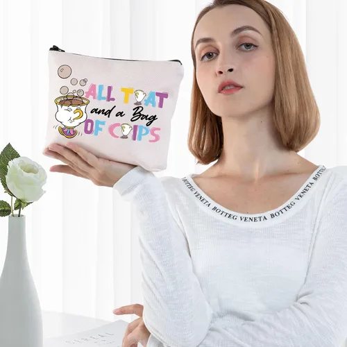 Miniatura 3 de BWWKTOP Bolsa de maquillaje Mrs. Potts And Chip Regalos inspirados en la belleza, todo eso y una bolsa de papas fritas Bolsa de maquillaje con Bolsa
