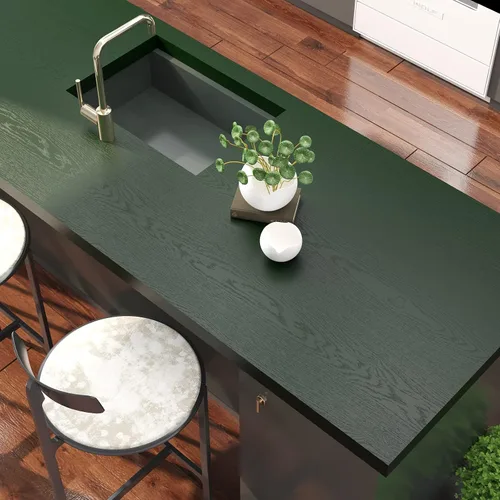 Miniatura 4 de VEELIKE Papel de contacto de madera verde oscuro, papel tapiz de madera para despegar y pegar, extraíble, 15.7 x 354 pulgadas, papel de contacto