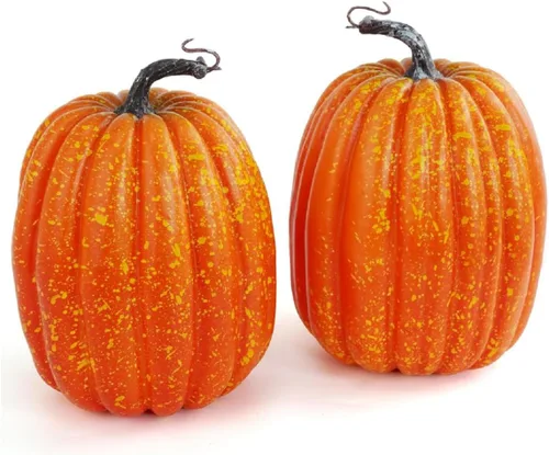 Miniatura 9 de WESAPPINC Calabazas artificiales, 12 calabazas falsas blancas surtidas, calabazas grandes de cosecha sintética para otoño, Acción de Gracias
