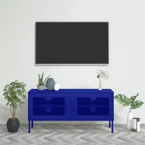 Miniatura 18 de Soporte de TV de metal de acero con almacenamiento, gabinete de TV de metal clásico, mesa consola de entretenimiento con estantes de almacenamiento